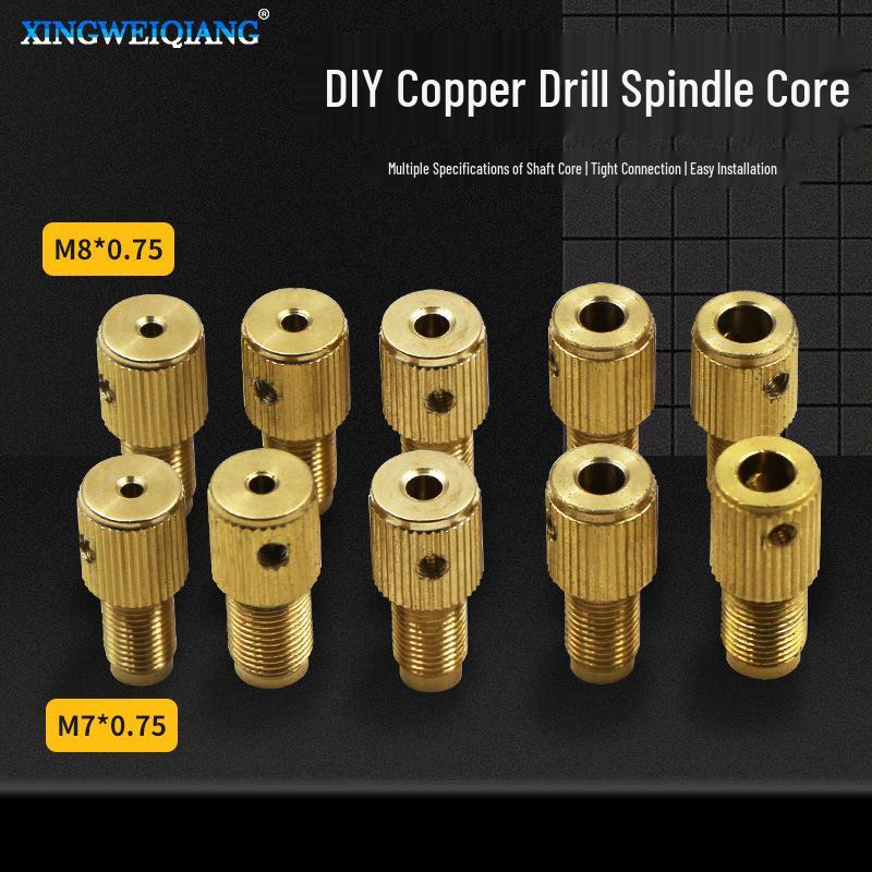 

M8 Copper Drill Chuck Spindle M7 Self-Tightening Drill Chuck for Mini Electric Drill & Grinder Accessories M7*0.75 - 5.0mm End Diameter