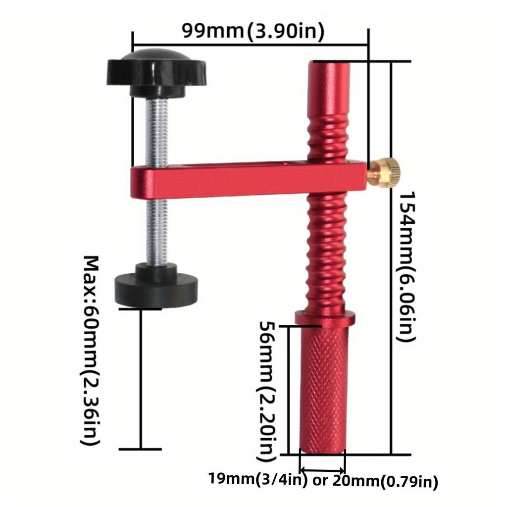 Workbench 1Pack Bench Dog Clamp 19/20mm Dog Hole Clamps for Woodworking Quick Acting Aluminum Adjustable Dog Clamp for MFT Table