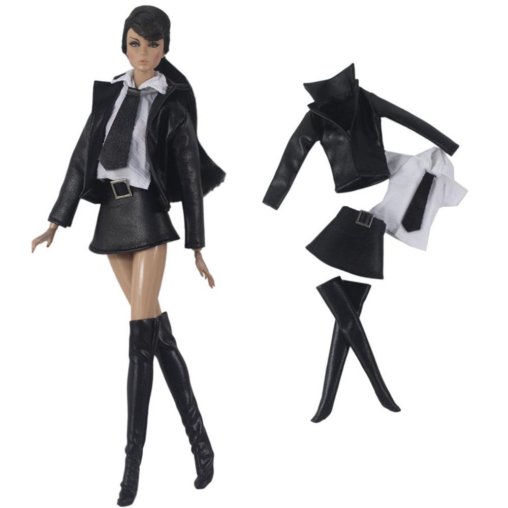 1 Set 11,5 Zoll Puppe Lederkleidung 1/6 Puppenkleid 29-32 CM Puppenmantel Für FR ST Puppenzubehör Kleidung Damen Partykleidung JJ