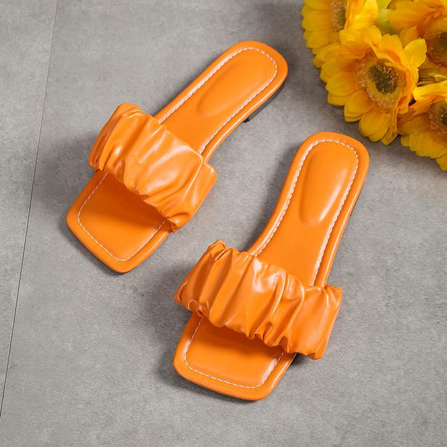 Balerini Papuci de casă de vară Sandale de damă Nouă tendință Casual Plajă Slingback Diapozitive Pantofi cu vârf pătrat Femei Papuci