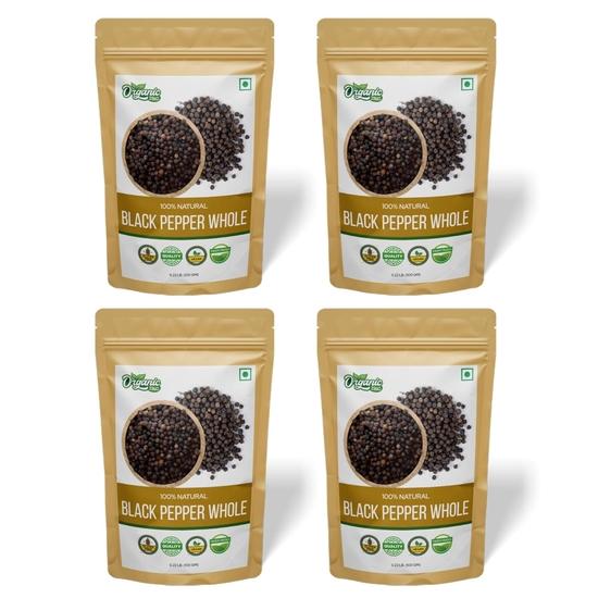 

Органический Зинг Черный перец горошком | Натурально обработанный и органически выращенный черный перец | Упаковано и произведено в Индии - 100 г (Пакет из 4)