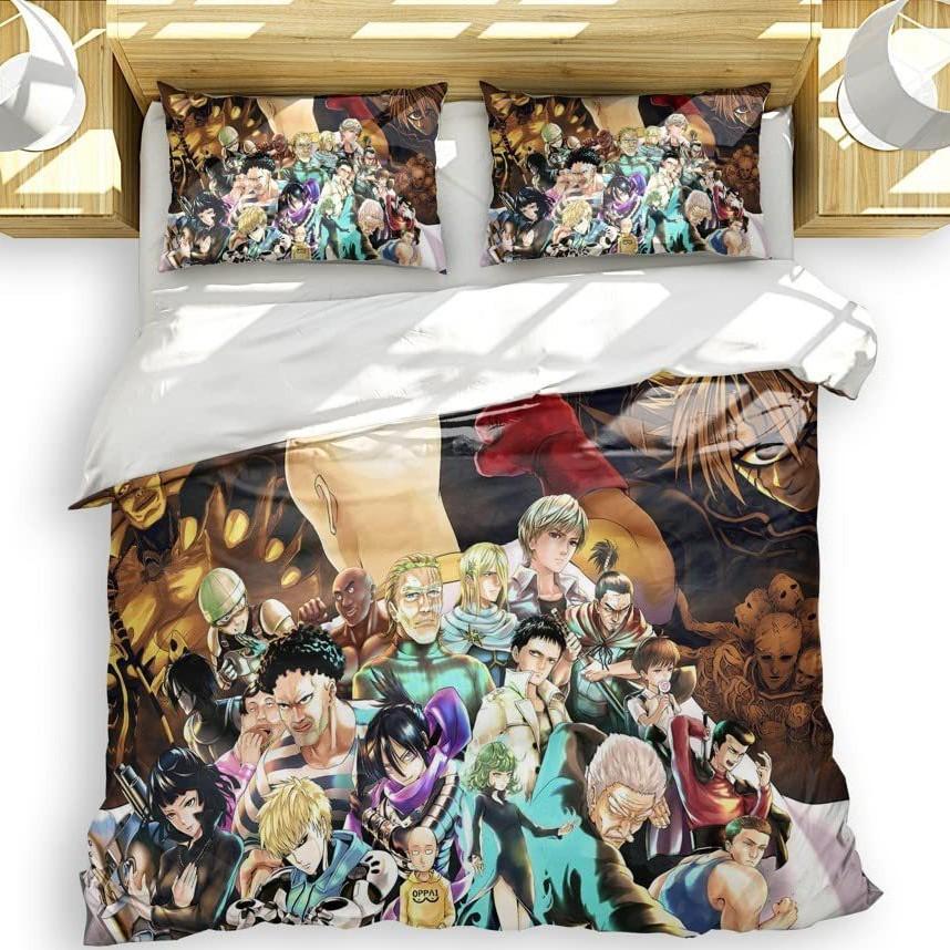 Anime One Punch Superman Bedding Three-Piece Quilt Cover