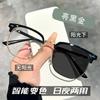 Ruffian Handsome Color-Changing Glasses, Scientific Male Students, Myopia, Degree, High Value, Retro Half Frame, Anti-Blue Light Eyes, Female Tide
