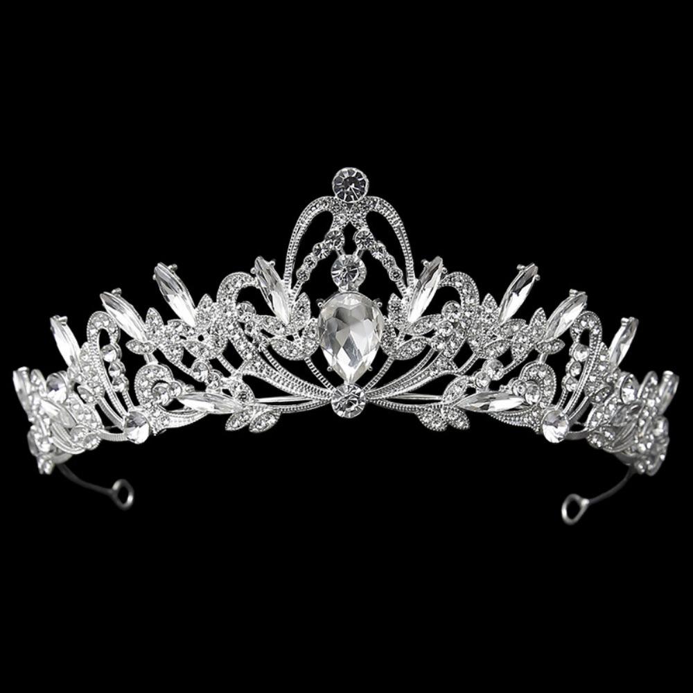 Rhinestone Baroque Pageant Crown Luxury Queen Princess Tiara Hair Ornaments Bridal Crown  Wedding
