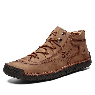 Luxury Men Boots Handmade Leather Casual Men Shoes Comfortable High Quality Ankle Boots Designer Outdoor Walking Shoes Plus Size