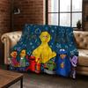 3D S-Sesame Cartoon Art Flannel Blanket,Cozy Soft Throw Blanket for Home Bedroom Bed Sofa Picnic Office Cover Gift Kids