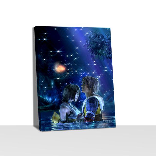 Final Fantasy X Tidus and Yuna Art Canvas Paintings for Living Room Prints Posters Wall Art Home Decoration