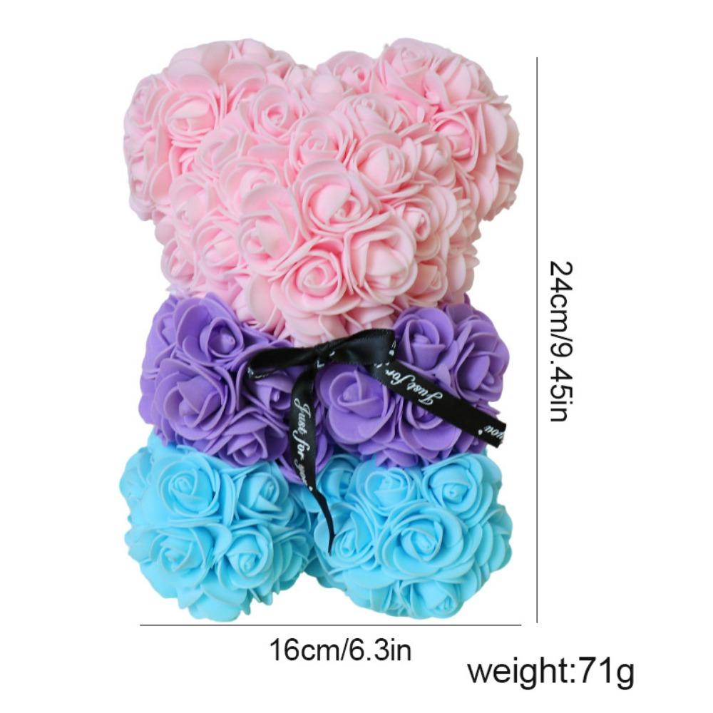 16*24cm Artificial Teddy Rose Multicolors Romantic Valentines Day Gift Girlfriend Women Anniversary Bear