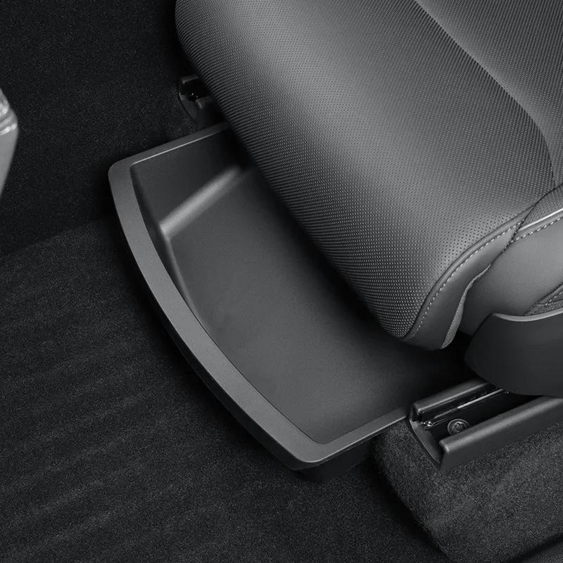 TPE Drawer Car Seat Storage Box for Tesla 2025 Model YL 6-Seat Under Front Rear Seat Lower Organizer Box Tray Car Accessories