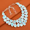 Turquoise Gemstone Handmade 925 Sterling Silver Adjustable Long Chain Statement Necklace For Women & Girls