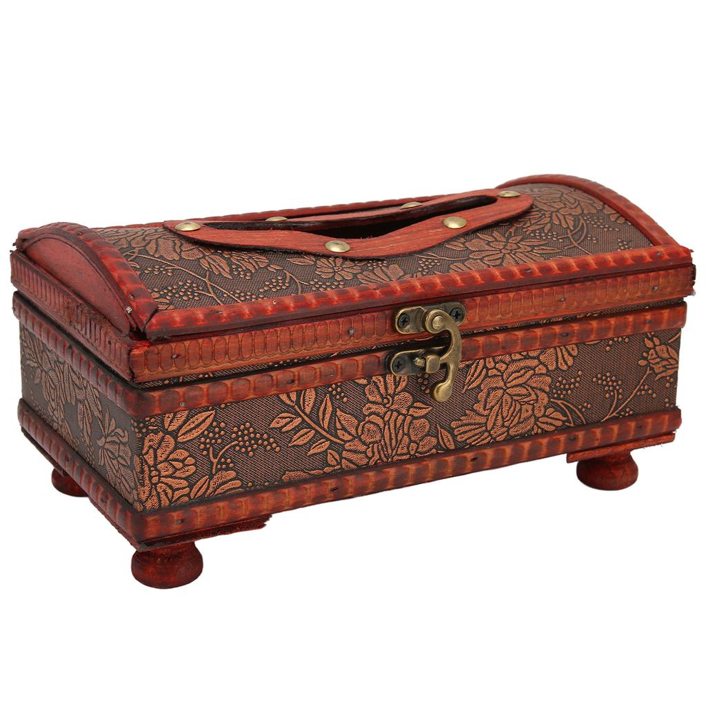 Retro Tissuebox Holz Schön Dekorative Handtuch Servietten Aufbewahrungsbox für Massagesalon