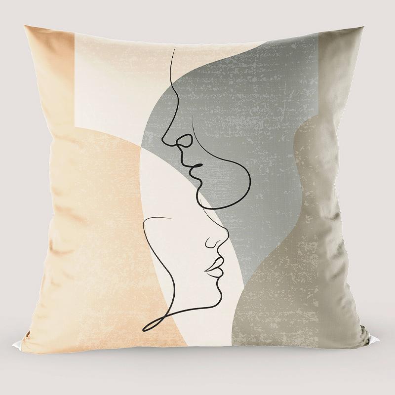 Nordic Light Luxury Wabi-sabi Style Pillow Abstract Color Simple Modern Sofa Cushion Office Bed Pillow