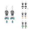 Vintage Style Skeleton Drop Earrings With Electroplated Finish For Women Party Wear