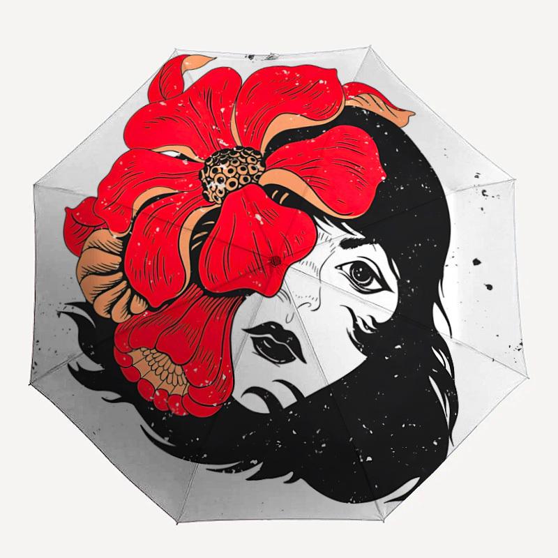 

1pc Flower HeadbandAutomatic Open/close, All-Season Portable Folding Umbrella for Friends, Travel, Everyday, Events - Compact Parasol, Outdo