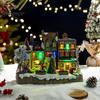 Weihnachtsbaumschmuck 2 Stück Zug Spieluhr mit drehendem Licht, Schneedorf Karussell Innenbereich Festliche Partyartikel Schmuckstück, Batterie/USB