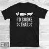 Id Smoke That Funny Bbq T Shirt Meat Smoker Grill Master Unisex Cooking Cookout Vintage Stretched Graphic Stylish Soft
