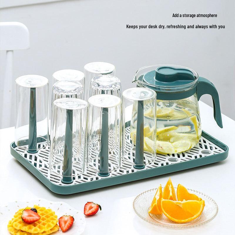 Kangxingda Large Draining Storage Tray for Coffee Table Cups