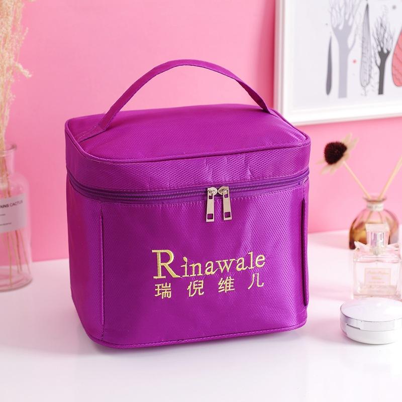 

Простая и элегантная фиолетовая водонепроницаемая портативная складная сумка для хранения косметических средств для ежедневного использования