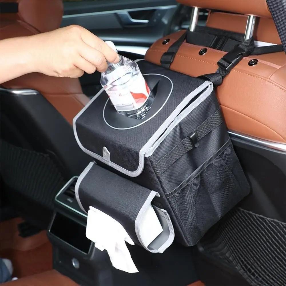 Leakproof Car Garbage Can Foldable Vehicle Waste Management Car Interior Accessories