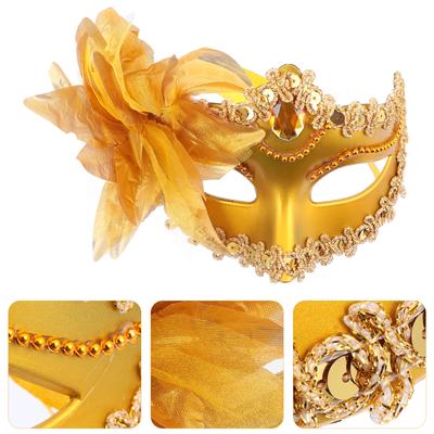 2pcs Flower Masquerade Masks Adjustable Luxury Delicate Ball Party Cosplay Carnival Wedding Decorative Costume Props