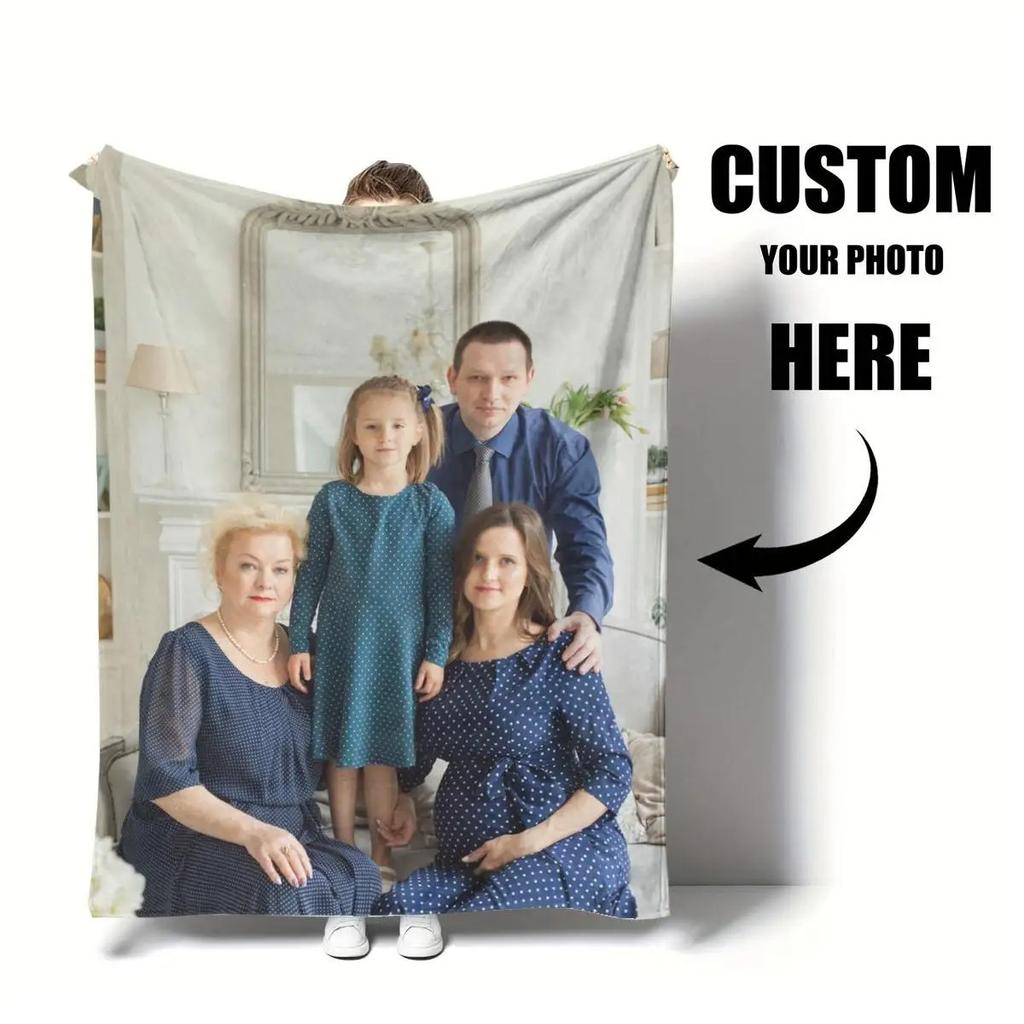 1Pc Custom Photo Blanket Custom Flannel Blanket with Photo Custom Picture Blanket Custom Photo Blanket for Home Custom Image