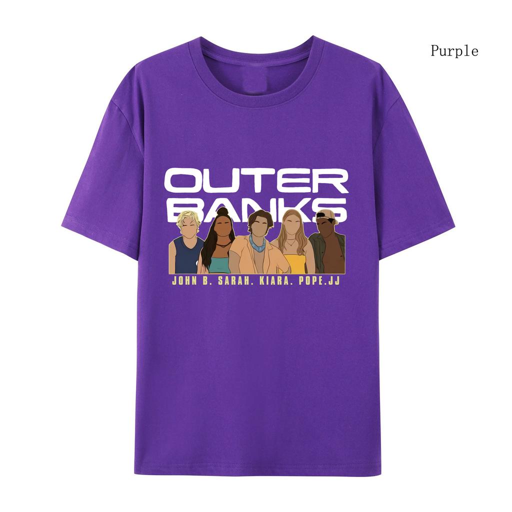 Women's Cotton T-shirt  Sleeves Outer Banks Cotton T-shirt Graphic Anime Print Pullover Men Cotton T-shirt Women Clothes