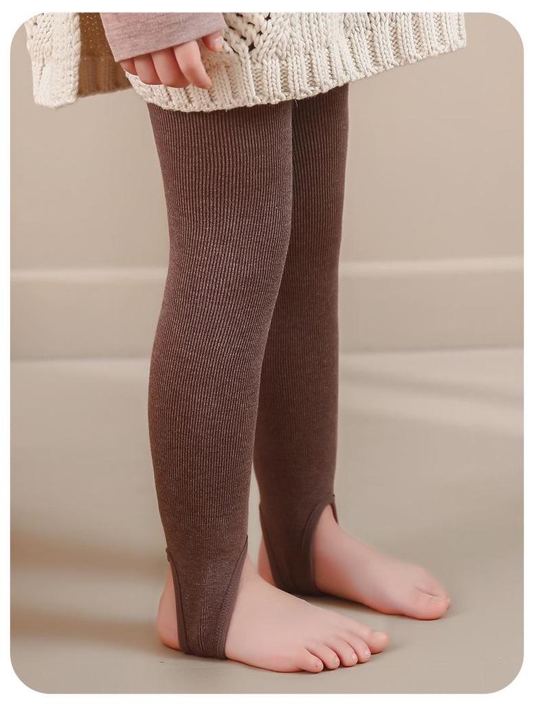 Girls' Winter Fleece Tights: Warm Footed Baby Bodysuit and Thick Children's Leggings