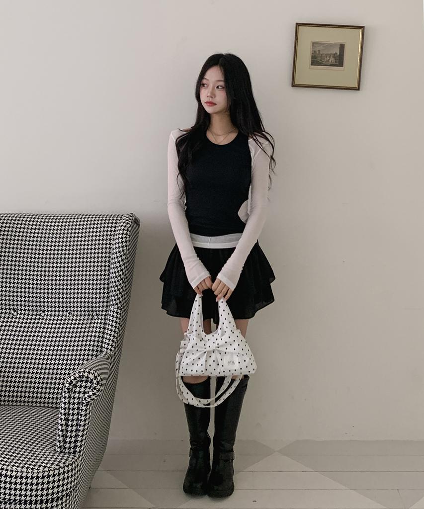 Atil Studio Dot Silk Dewey Mini Ribbon Dot Shoulder & Crossbody Bag _ [White]