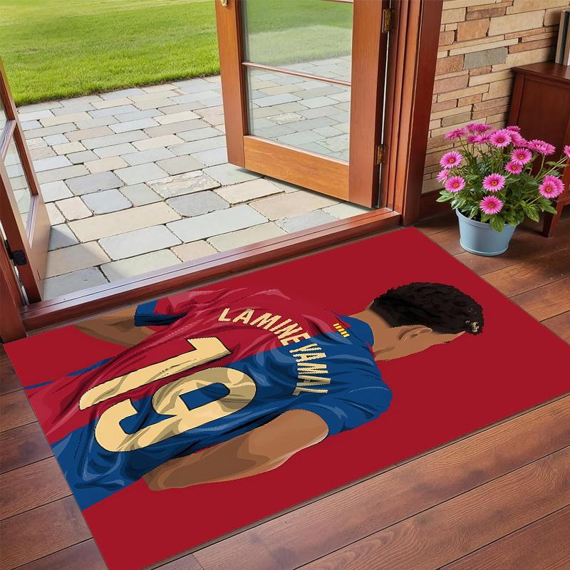 Anti‑Slip Crystal Velvet Floor Rug, Lamine Yamal Design Carpet for Indoor Living Bedroom Home Decoration