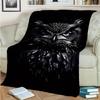 1pc Black Cool Owl Printed Blanket Is Stylish, Soft and Warm - Perfect for Couches, Couches, Offices, Beds, Camping and Travel -