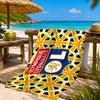 Lyon Football Crest Design Printed Microfiber Beach Towel, Soft And Absorbent, Quick-Dry, Ideal for Summer Travel, Beach Essential, Swimming Pool