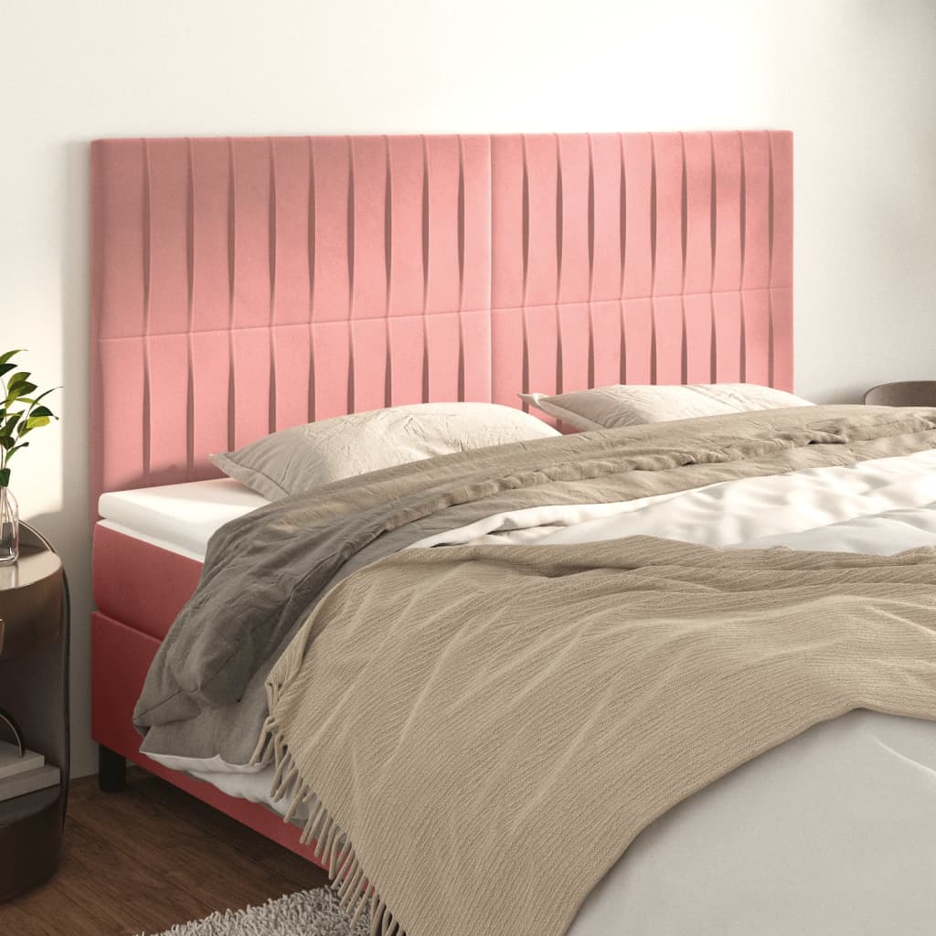 Headboard In Pink 160 X 5 X 118 128 Cm Velvet