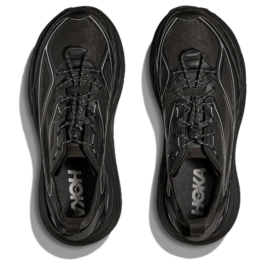 HOKA ONE ONE Stinson One7 Trail Running Shoes Unisex Black Silver 1168931-BKSV
