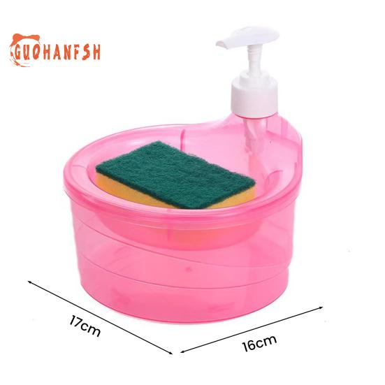 1000ML Convenient Soap Dispenser with Sponge Holder, No Waste, Prevents Dripping, Large Capacity, Home Supplies