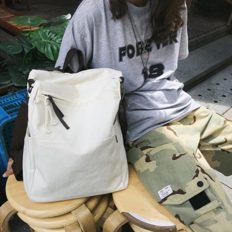 NOMK Canvas Backpack Women's Fruit Green/White/Ginger Yellow/Black MK-2506