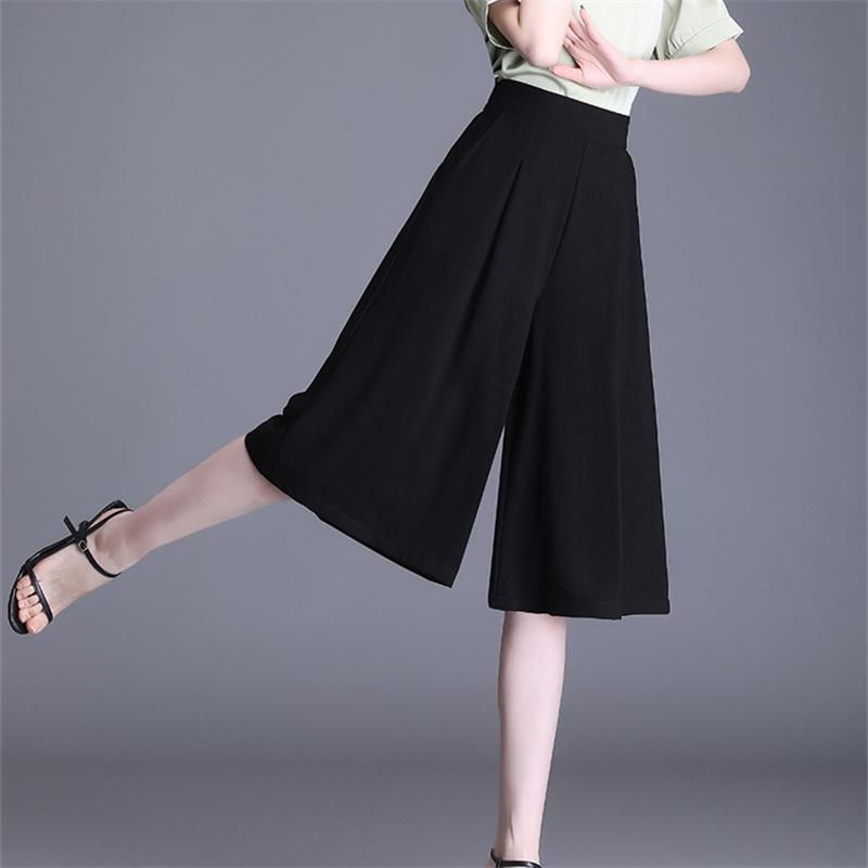 2022 Summer New Arrival Wide Leg Trouser Women Loose Chiffon Shorts Slim Lady Soft Elegant High Waist Thin Skirt Shorts Shorts