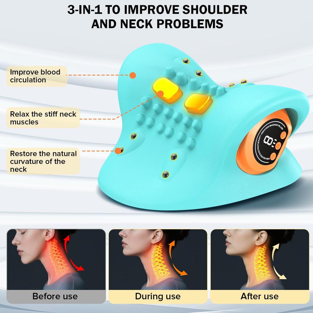 Multi Functional Shoulder and Neck Massager Massage Pillow Portable Household Electric Kneading Neck