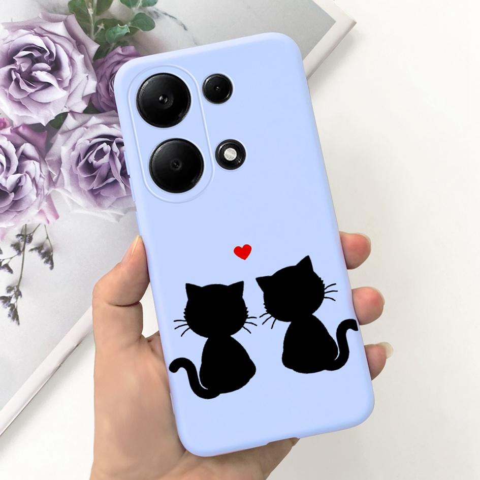 For Xiaomi Redmi Note 13 Pro 4G 2024 Case Cute Love Heart Cactus Soft Matte TPU Cover For Xiaomi Poco M6 Pro 4G Note13 Pro Coque
