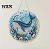 DIY Mosaic Craft for Adults Coastal Faux Pearl Painting Kit, Ocean Theme Art Stress Relief Creative Activity Sparkling Sea Animal Ornament