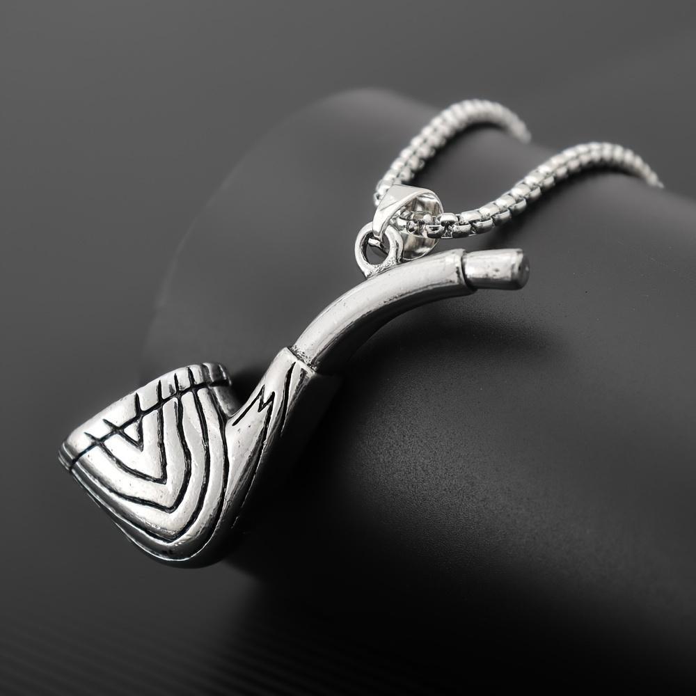 New Creative Design Pipe Pendant Necklace for Men Personalized Trend Street Motorcycle Rider Accessories Charming Jewelry Rock Party Gift