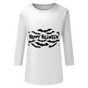 Women's Fashion Casual Round Neck Three-quarter Sleeve Halloween Printed T-shirt Top