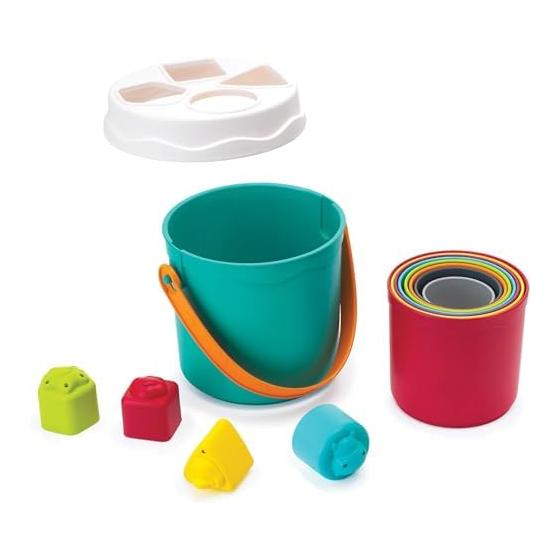 infantino [Stacking, stacking, molding, and tidying up all in one] Tsumikasane cup, educational toy, baby toy, molding, sorter, fingertip training,