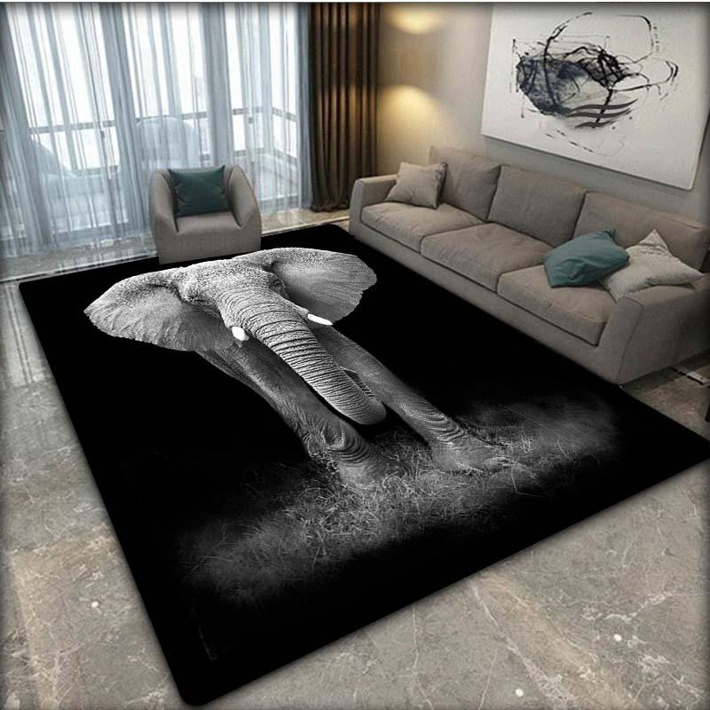 Non-Slip Floor Mat Featuring an Elephant Design, Available In Three Sizes, Perfect for Living Room Decoration