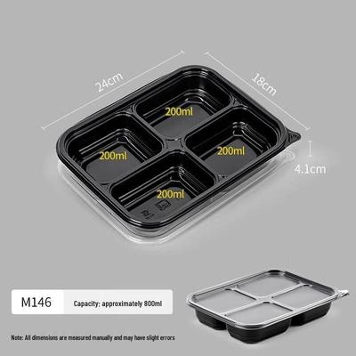 HANDUNYOU Boîtes de préparation de repas jetables à 4 compartiments