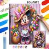 Easter Minnie Mouse Oil Paint Hand Painting Kit Decoration Classic Style Home Decor Vibrant Floral Bunny Art Craft Wall Gift