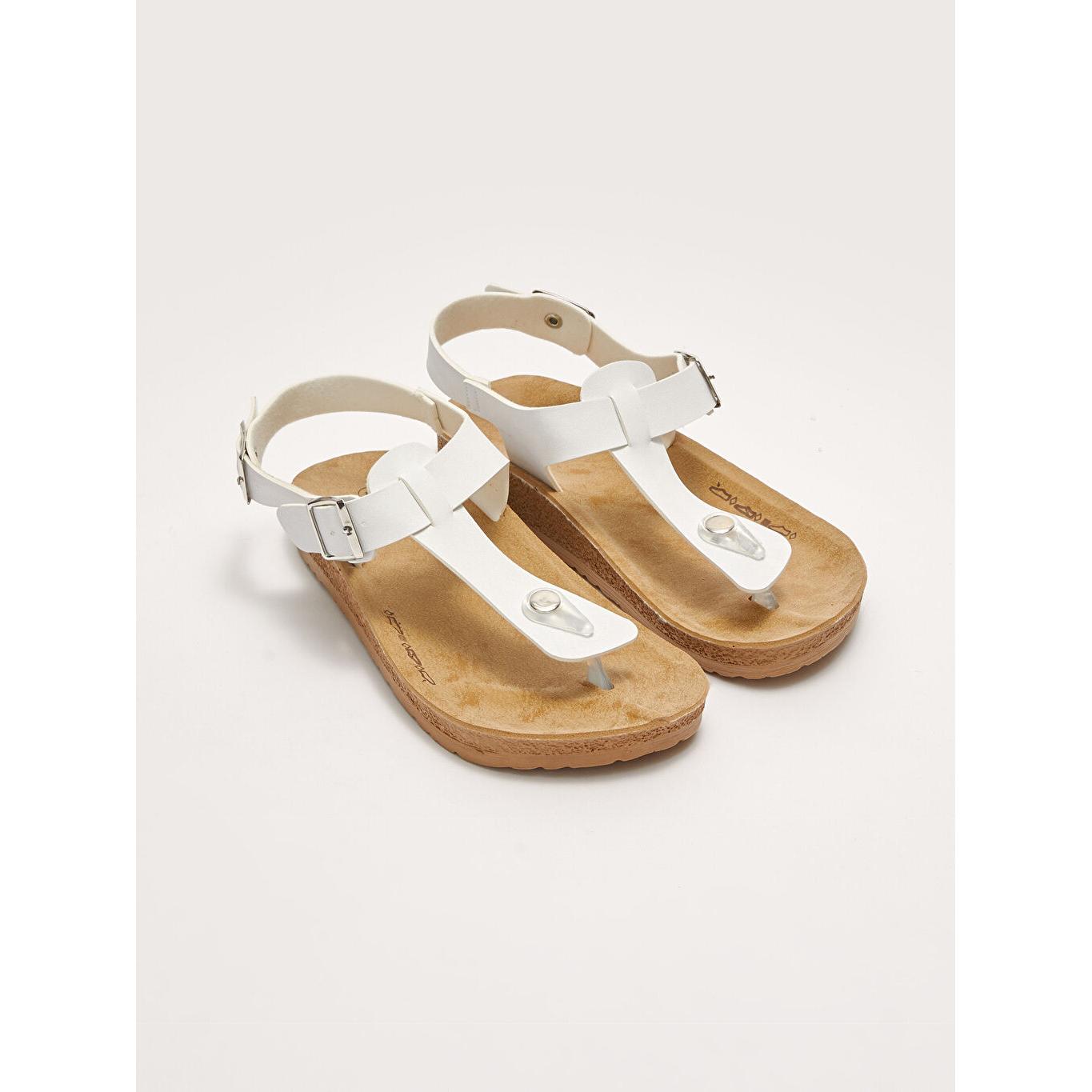 

Сандалии Женские Вьетнамки с Пряжкой Белые