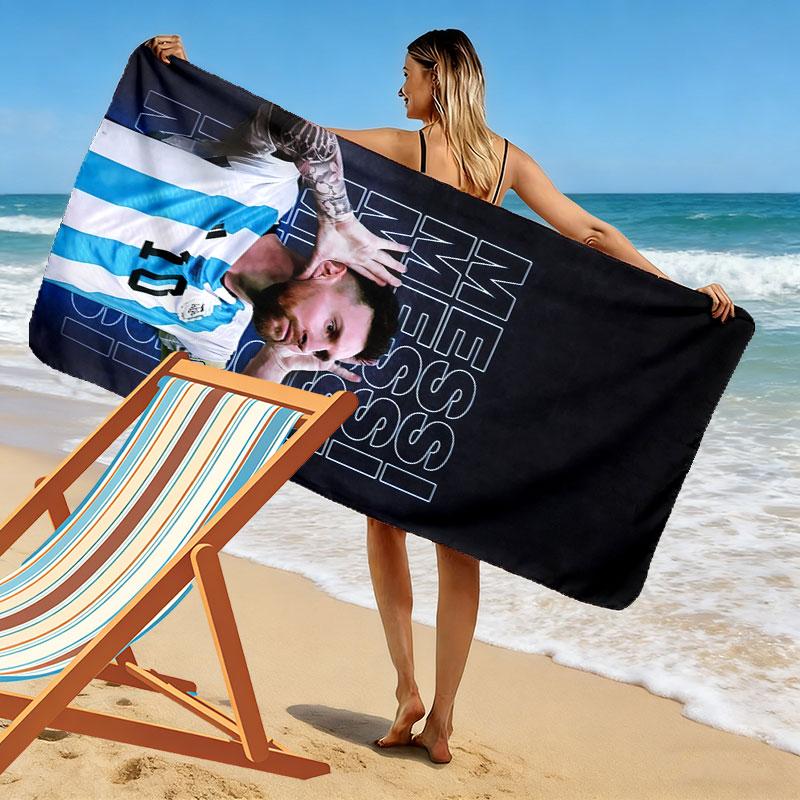 Asciugamano da Spiaggia Stampa Destiny di Messi, Asciugamano Grande Morbido ad Asciugatura Rapida per Spiaggia Campeggio Nuoto