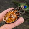 Baltic Amber Gemstone Copper Wire Wrap Jewelry Pendant 2.84