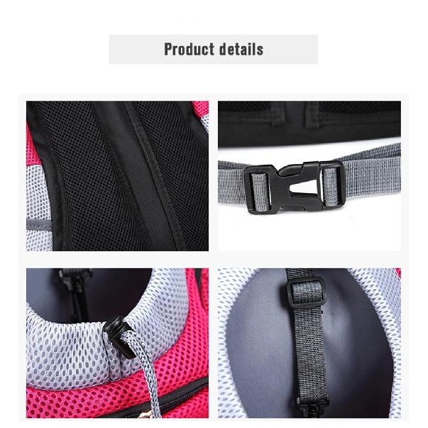 Nuovo Zaino Porta Animali Domestici per Cani Borsa da Viaggio Pacco Frontale Traspirante Regolabile con Strisce Riflettenti di Sicurezza per Escursioni Outdoor Gatti