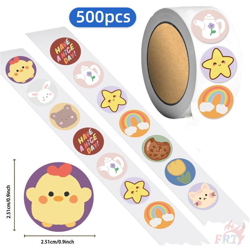 500Pcs/Roll Ins Healing Cartoon Kids Rewards Stickers - DIY Scrapbooks Album Decor Sealing Label Decals